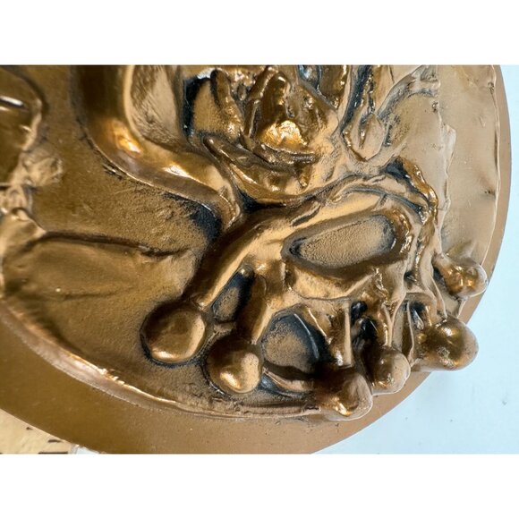 Salvador Dali Limited Edition Bronze King David Medallion With Crowned Head Desi - Picture 16 of 16